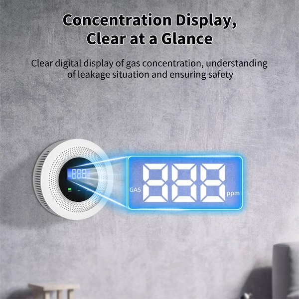 Háztartási intelligens WiFi gázszivárgás riasztó érzékelő