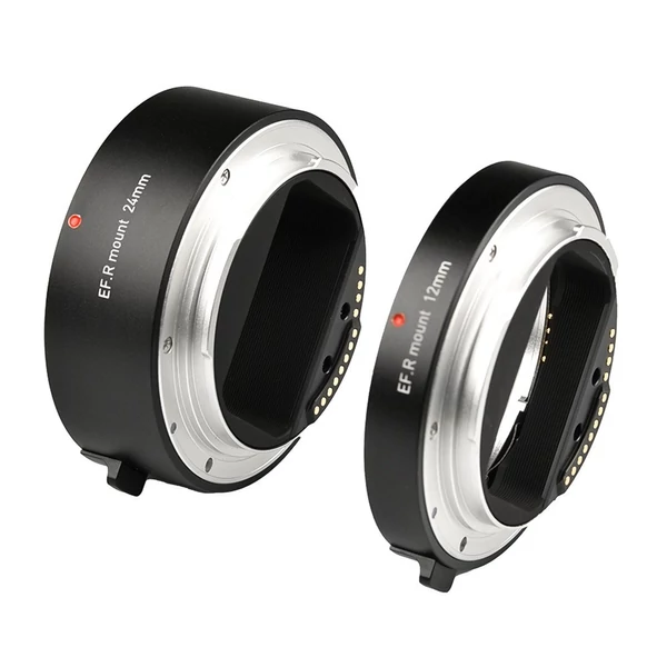 Automatikus bővítő 12 mm + 24 mm R rögzítésű makrócső készletek, amelyek kompatibilisek a Canon RF rögzítésű objektívekkel és a Canon R5/R6/R7/R10 - Fekete