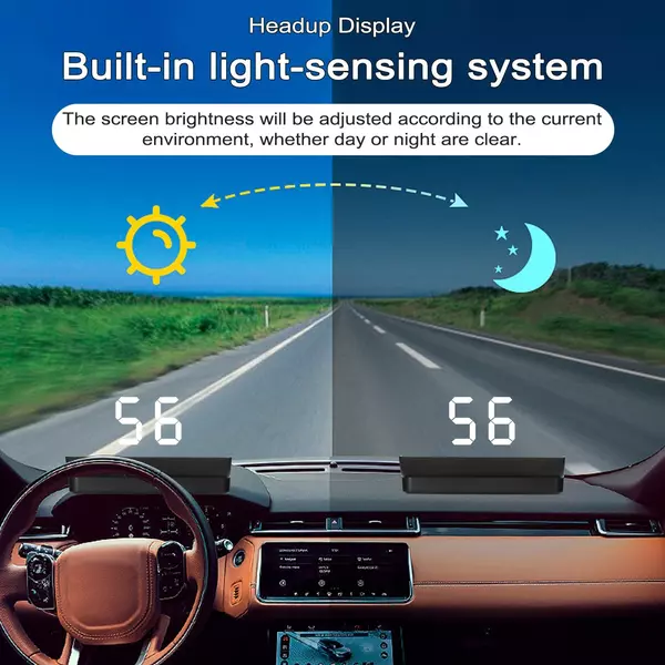 Autófejes kijelző, szélvédőre vetítő LED digitális sebességmérő fényvisszaverő fóliával autókhoz, teherautókhoz, terepjárókhoz, lakóautókhoz - Zöld
