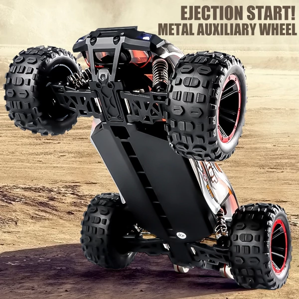 HBX 2105A 1:14 4WD 2,4 GHz távirányítós teherautó 75 km/h sebességű terepjáró - Narancs, 2 akkumulátor