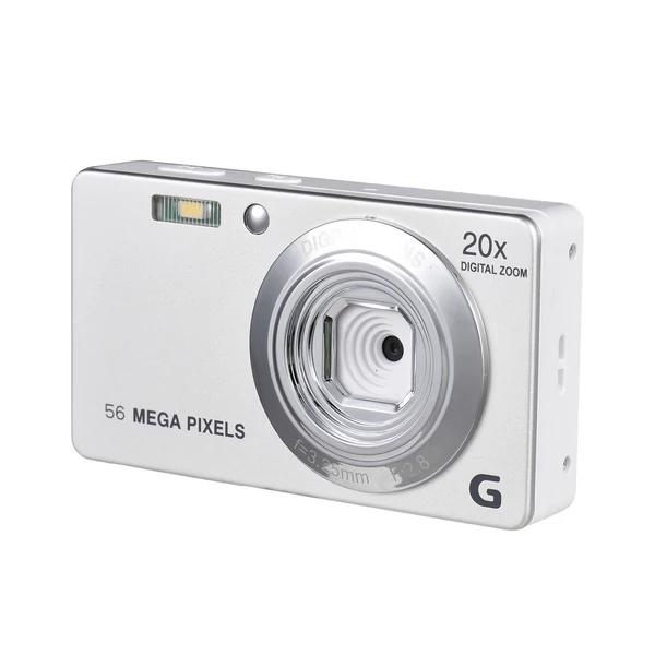 2,7 hüvelykes TFT digitális fényképezőgép 56 MP 4K Ultra HD 20X autofókuszos önkioldó, arcfelismerés, remegéscsillapító - Fehér