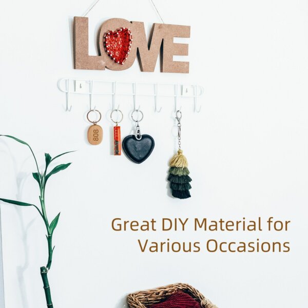 Üres téglalap bükkfa kulcstartó medál lézergravírozáshoz, kézműves esküvői születésnapi karácsonyi dísz dekorációhoz - 5 db