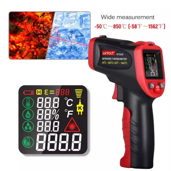 Wintact -50℃～850℃ Professzionális ipari infravörös hőmérő