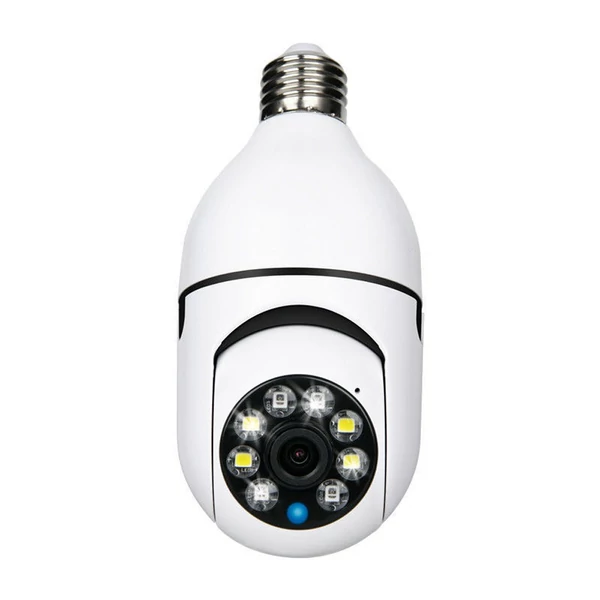 Izzó alakú 2K 720P otthoni kültéri Wifi IP éjjellátó megfigyelő kamera E27 foglalattal