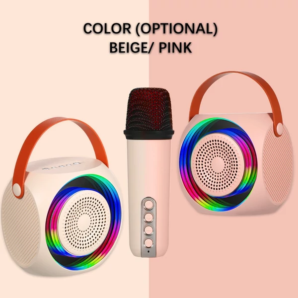 M9 Mini hordozható KTV BT hangszóró 2 mikrofonnal - Pink