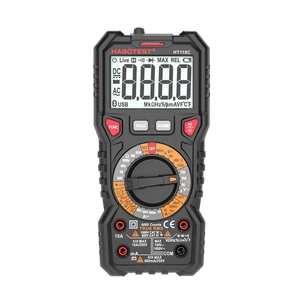 HABOTEST HT118C digitális multiméter kézi hatótávolság 6000 számláló