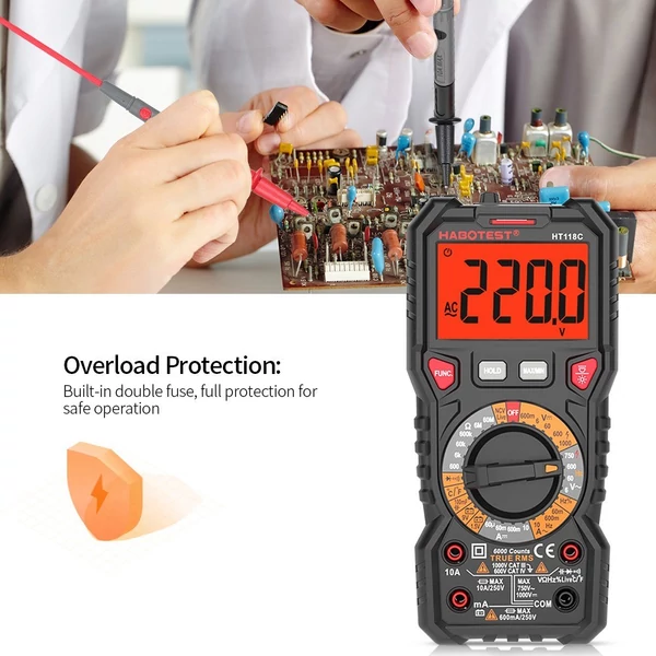 HABOTEST HT118C digitális multiméter kézi hatótávolság 6000 számláló