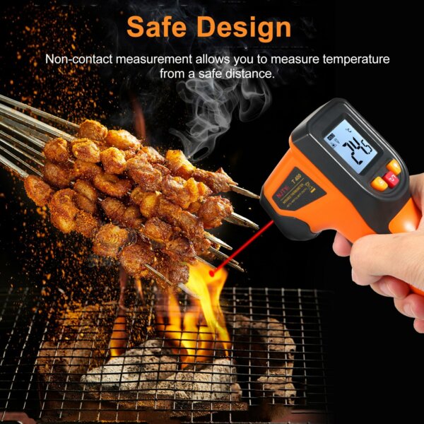 NJTY infravörös, érintésmentes digitális hőmérő pisztoly -50°C ~ 400°C hőmérő ipari, konyhai főzéshez, gépjárművekhez, nem emberi testhőmérsékletre