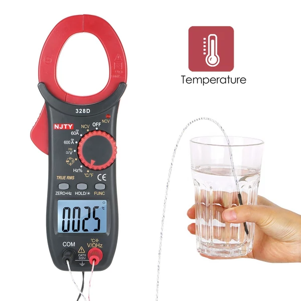 NJTY 328D 600A AC Clamp Meter Automatikus hatótávolság 6000 Számol 1,6 hüvelykes LCD digitális AC True RMS NCV