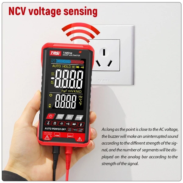 TASI TA804B digitális multiméter professzionális automatikus teszter True RMS multiméter ultravékony intelligens OHM NCV feszültség kapacitás dióda tesztelő automatikus és kézi kettős üzemmód