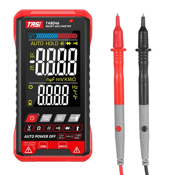 TASI TA804B digitális multiméter professzionális automatikus teszter True RMS multiméter ultravékony intelligens OHM NCV feszültség kapacitás dióda tesztelő automatikus és kézi kettős üzemmód