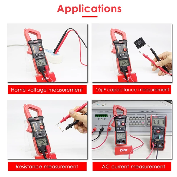 TASI TA8315E digitális bilincsmérő multiméter professzionális tesztelő True RMS multiméter mini többfunkciós tesztelő OHM NCV DC/AC