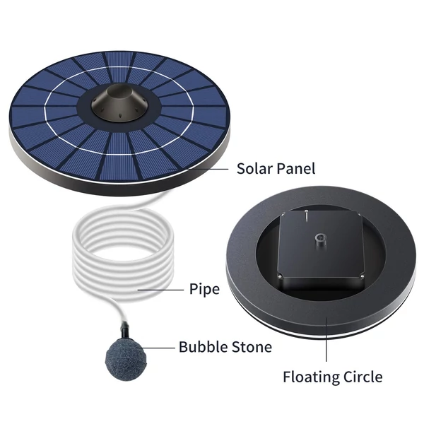 Solar Pond levegőztető oxigénszivattyú levegőtömlővel és buborékkővel