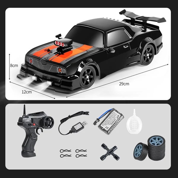 HB SC16A 1/16 2,4 GHz-es 4WD távirányítós Drift versenyautó - Fekete