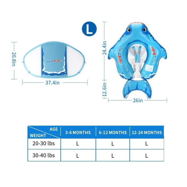 SwimBoBo felfújható úszógyűrű babának - Naptetővel