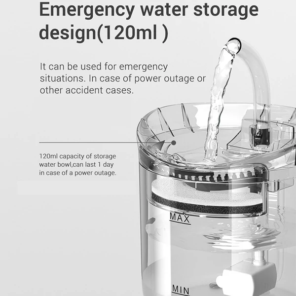 2 literes szupercsendes, automatikus házi kedvenc ivókút 2 vízáramlási mód macskáknak, kutyáknak, többféle háziállatnak