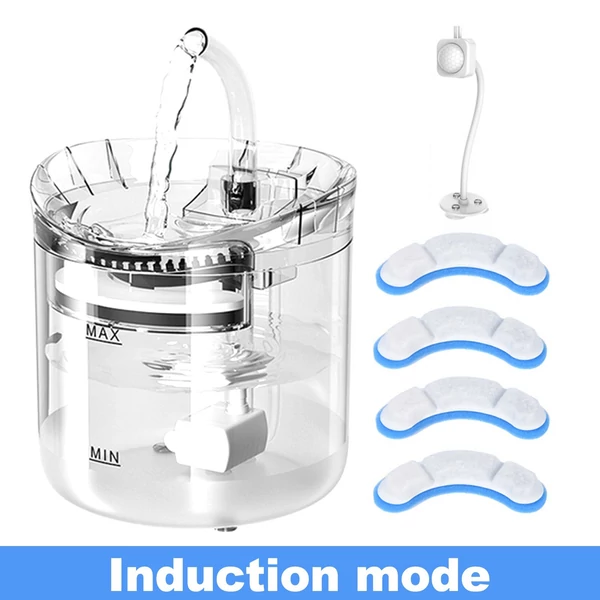 2 literes szupercsendes, automatikus házi kedvenc ivókút 2 vízáramlási mód macskáknak, kutyáknak, többféle háziállatnak