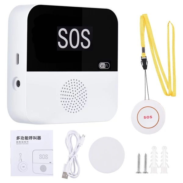 Többfunkciós intelligens WiFi SOS orvosi figyelmeztető rendszer esésjelző eszköz, nővérfigyelő rendszer figyelmeztető gomb ajtócsengő