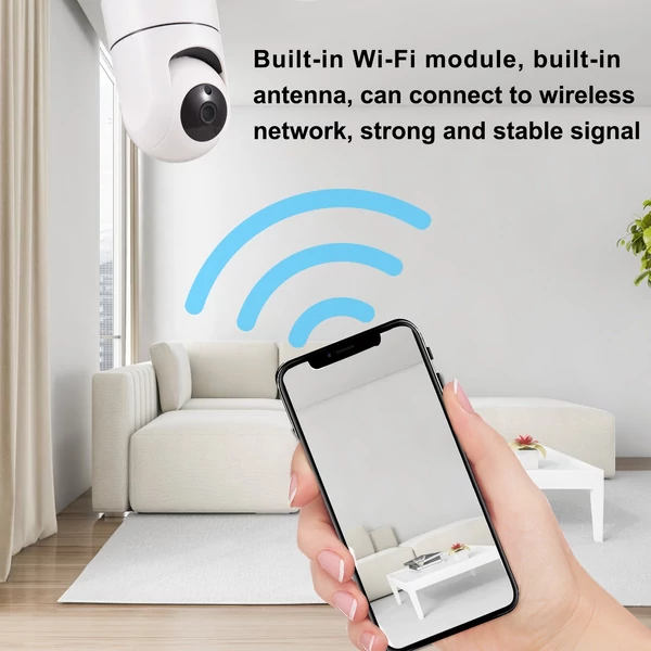 2 MP beltéri biztonsági pánt dönthető kamera bébiőrhöz Intelligens mozgáskövető éjszakai látás, kétirányú hang - Fehér