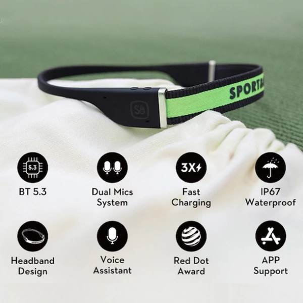 MIFO SO SportSet Reddot Award BT 5.3 fejhallgató és sport fejpánt 2 az 1-ben hordható audioeszköz - S méret