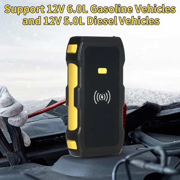 Erős Power Car Jump Starter és Power Bank nagy kapacitású 1200A csúcs