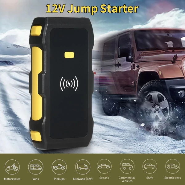 Erős Power Car Jump Starter és Power Bank nagy kapacitású 1200A csúcs