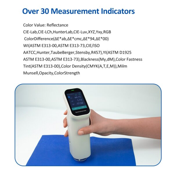 Újratölthető kézi kromométer spektrofotométer automatikus kalibráció színkülönbség-tesztelő 6 mm-es és 11 mm-es tesztrekesz IPS érintőképernyő