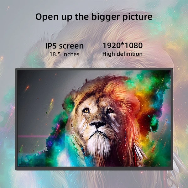 18,5 hüvelykes 1080P hordozható monitor 1920*1080 IPS képernyő 178°-os látószög 60Hz Type-C /HD /3,5 mm