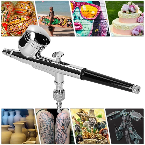 Többcélú, professzionális 0,3 mm-es Airbrush légkompresszor készlet 20-35PSI Airbrush toll légszivattyú készlet - Fekete