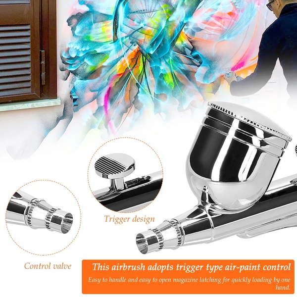 Többcélú, professzionális 0,3 mm-es Airbrush légkompresszor készlet 20-35PSI Airbrush toll légszivattyú készlet - Fekete