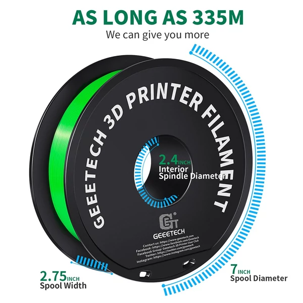 Geeetech PLA Filament 3D nyomtatóhoz - Zöld