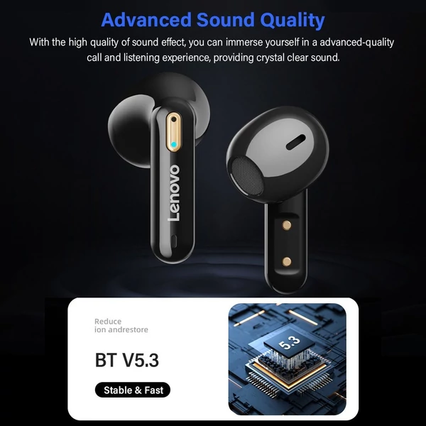 Lenovo LP6pro vezeték nélküli fülhallgató BT5.3 gyorstöltés, fél fülbe helyezhető, 300 mAh-s töltődoboz HiFi sztereóval - Fehér + fekete