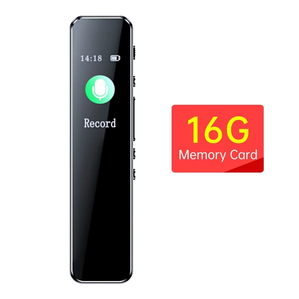 Hordozható zajcsökkentő hangrögzítő lejátszási 1536KBPS HD-rögzítő MP3 lejátszóval - 16GB