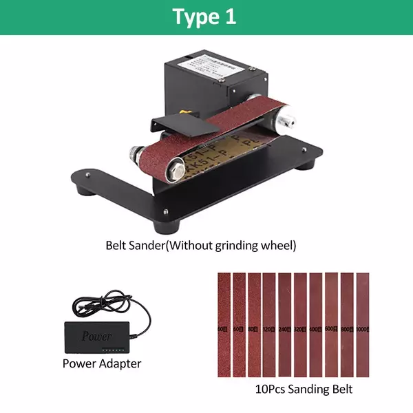 250 W-os mini elektromos asztali szalagcsiszoló 7 sebességes, állítható vezérlésű csiszoló, élező, polírozógép - Típus 1