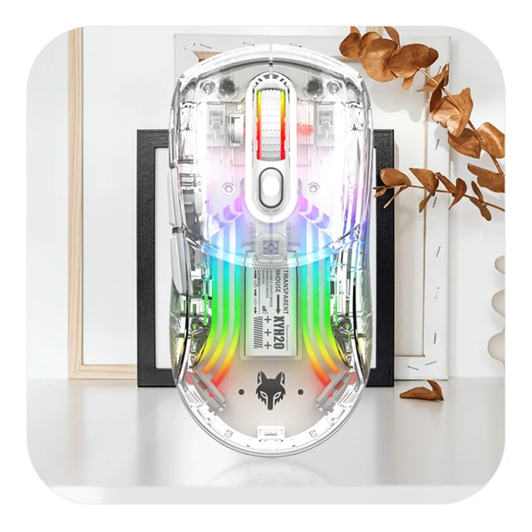 XYH20 RGB mechanikus játék egér BT5.0 2.4G vezeték nélküli USB vevővel - Fekete