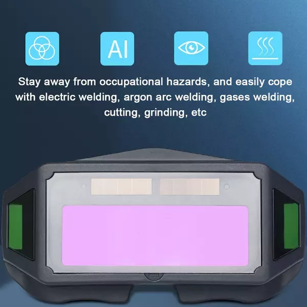 Professzionális automata fényerő-szabályozású forrasztás, hegesztő üvegek argon íves tükröződésgátló üvegekkel, napenergiával - Valós színű szűrő lencsével