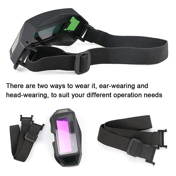 Professzionális automata fényerő-szabályozású forrasztás, hegesztő üvegek argon íves tükröződésgátló üvegekkel, napenergiával - Valós színű szűrő lencsével