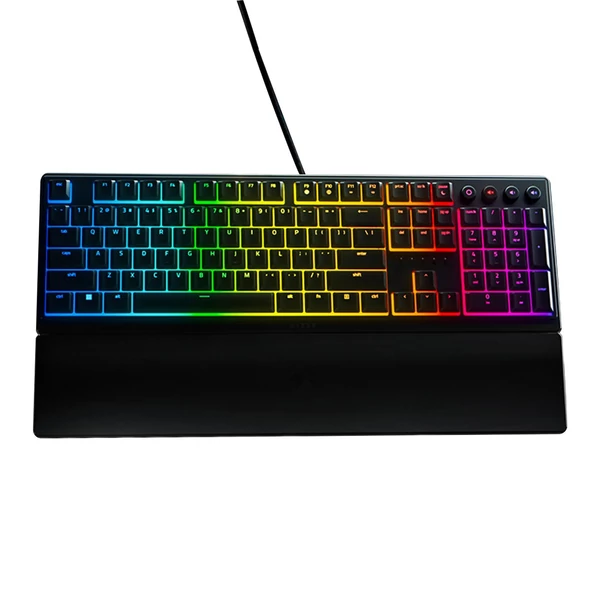 Razer V3 104 billentyűs vezetékes játékbillentyűzet Razer Chroma RGB USB 1000 Hz mechanikus, levehető csuklótámlával