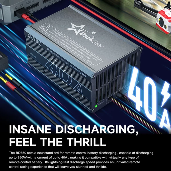 SKYRC akkumulátor kisütő és elemző 40A 350W NiMH LiHV távirányítós autóhoz, drónhoz