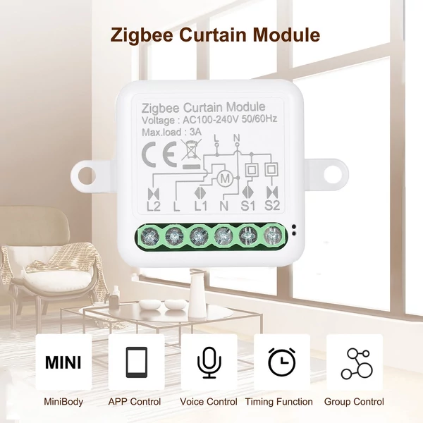 Zigbee 3.0 mini intelligens relé WiFi kapcsoló, egyirányú DIY intelligens fénykapcsoló modul Smart Life alkalmazás (1 csatornás modul)