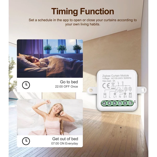 Zigbee 3.0 mini intelligens relé WiFi kapcsoló, egyirányú DIY intelligens fénykapcsoló modul Smart Life alkalmazás (1 csatornás modul)