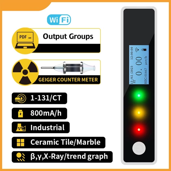 DY003 WiFi nukleáris sugárzás érzékelő Professzionális Geiger cső elektromágneses ionizációhoz márvány radioaktív háztartási sugárzás teszter