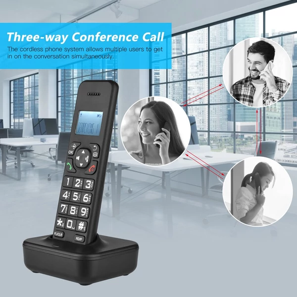 D1002B vezeték nélküli telefon üzenetrögzítővel - Fekete