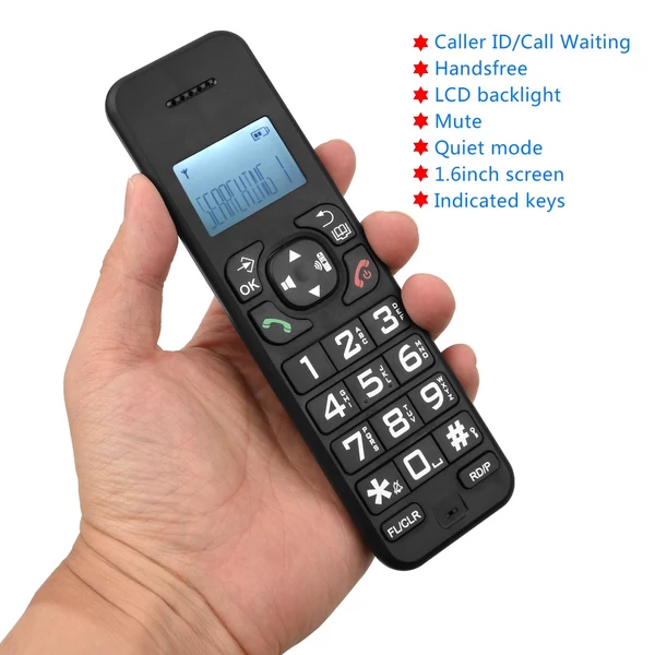 D1002B vezeték nélküli telefon üzenetrögzítővel - Fekete