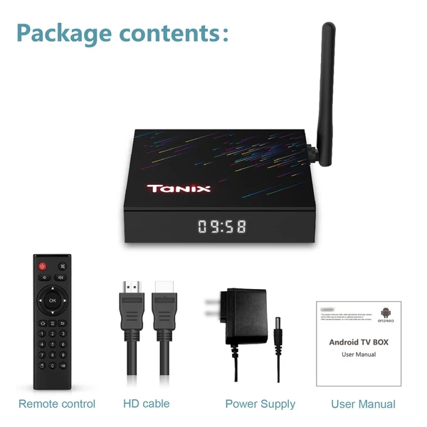 TANIX TX68 Android 12.0 Smart TV Box Allwinner H618 négymagos 4K, AV1 H.265 VP9, 2.4G és 5G WiFi - 32GB