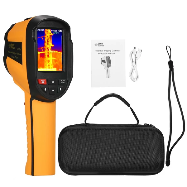 SMART SENSOR ST8550 hordozható újratölthető infravörös hőkamera 2,8 hüvelykes LCD képernyővel 120x90 felbontás -25 ~ 550 ℃ hőmérséklet-tartomány