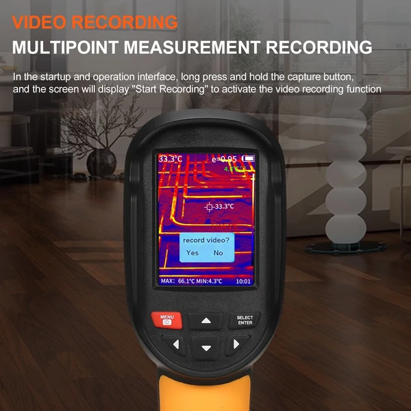 SMART SENSOR ST8550 hordozható újratölthető infravörös hőkamera 2,8 hüvelykes LCD képernyővel 120x90 felbontás -25 ~ 550 ℃ hőmérséklet-tartomány