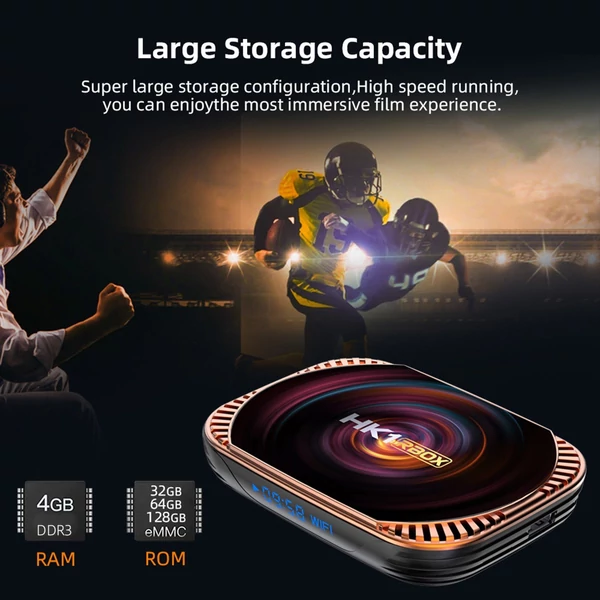 HK1 RBOX X4 Android 11.0 Smart TV Box UHD 4K Amlogic S905X4 H.265 VP9 8K 2.4G/5G WiFi 1000M LAN - 32GB