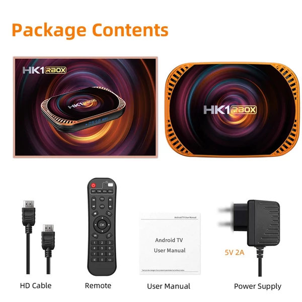 HK1 RBOX X4 Android 11.0 Smart TV Box UHD 4K Amlogic S905X4 H.265 VP9 8K 2.4G/5G WiFi 1000M LAN - 32GB
