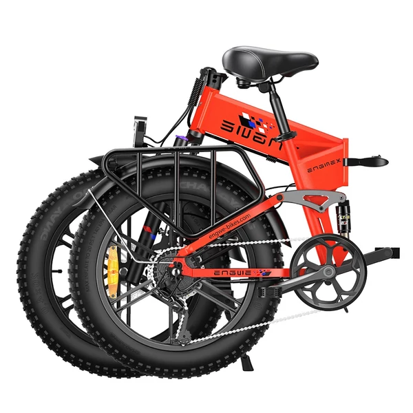 ENGWE Engine X elektromos kerékpár 20x4,0 hüvelykes gumiabroncsok 250 W motor teljes felfüggesztés összecsukható ingyenes Xiaomi Mi Band 8 - Piros